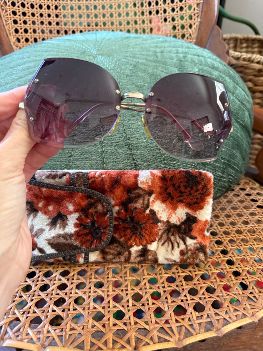 Vintage Aubergine Boho Chic Smoked Lens Sunglasses